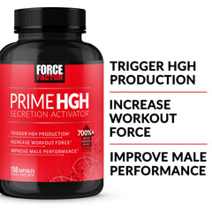 Force Factor Prime HGH Secretion Activator capsules close-up for detail.