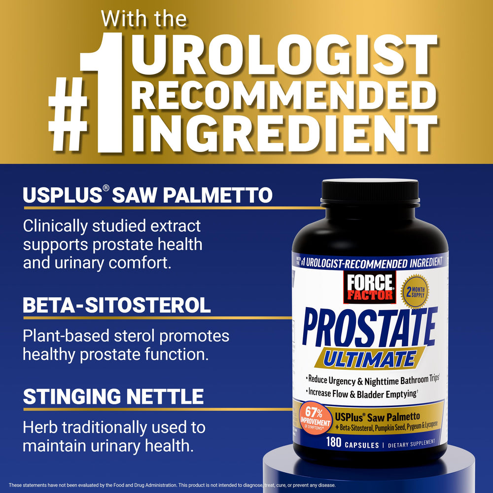 Label highlights beta-sitosterol and nettle for urinary support.