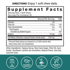 Salted caramel Sea Moss Soft Chew highlighting flavor and possible immune support.