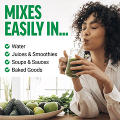 Kale, broccoli, and spinach collage highlights 40+ superfoods