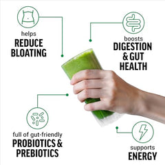 Force Factor Smarter Greens unflavored powder container blends easily into foods.