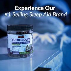 Force Factor Somnapure Clinical Strength clock face signals sleep timing.