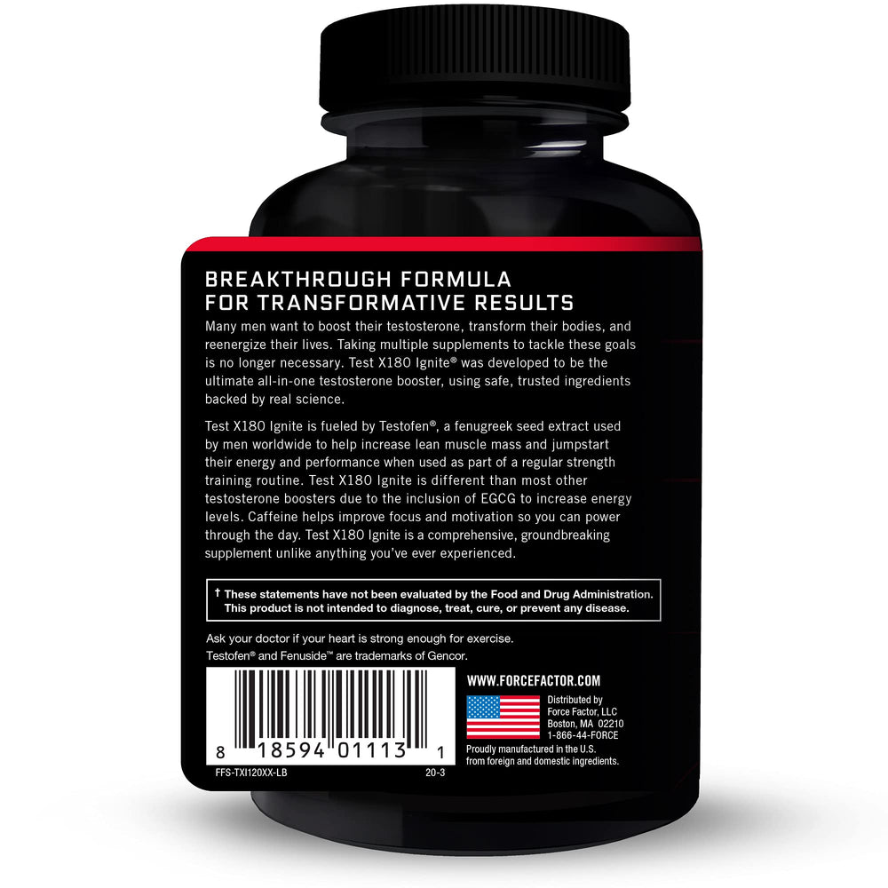 Close-up of Testofen ingredient on Test X180 Ignite label.
