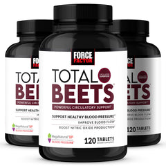 Force Factor Total Beets bottle label showing key ingredients for circulation