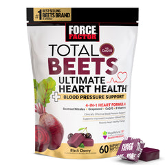 Force Factor Total Beets bottle label highlights heart health support.