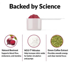 Force Factor Total Beets powder dissolving in water for an endurance boost