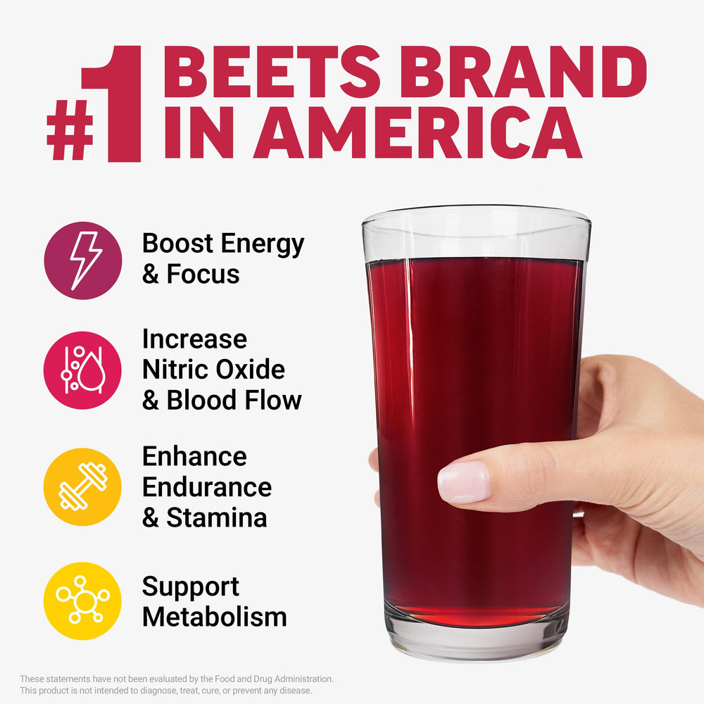 Force Factor Total Beets Energy Powder being poured into a glass for a smooth energy lift.