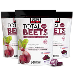 Force Factor Total Beets packaging showcases a heart-friendly energy option.