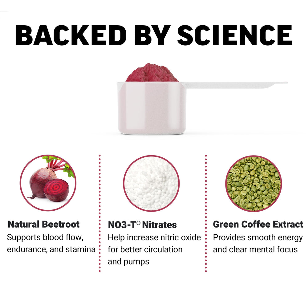 Total Beets scoop beside the can for consistent serving and dosage.
