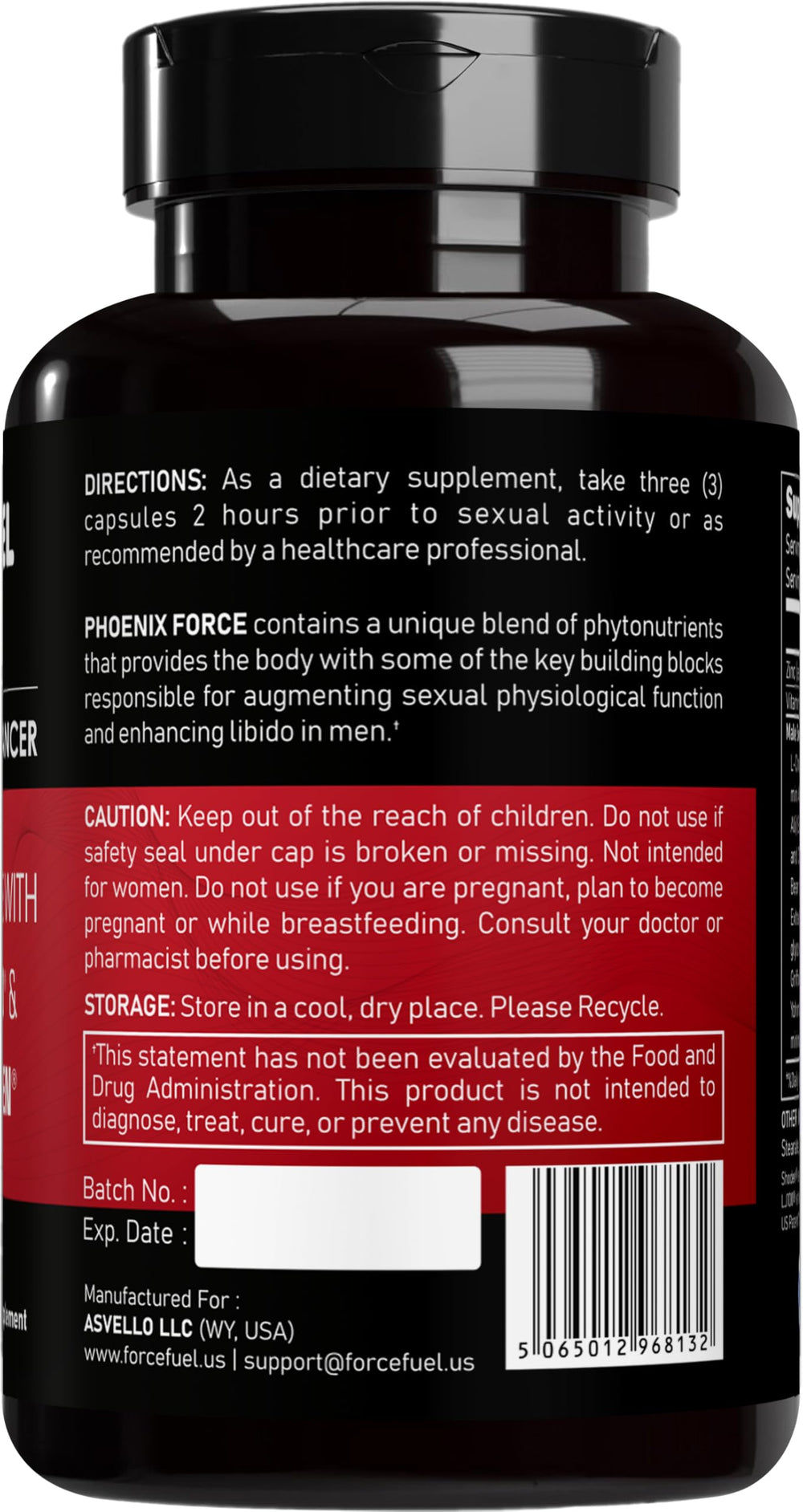 Close-up of L-Citrulline and yohimbe highlights natural support features