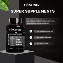 FORCE FUEL Sex Pills bottle with water suggesting pregame routine