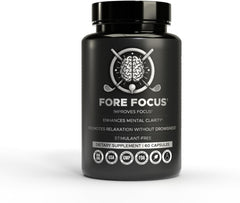 Fore Focus bottle and label on desk, signaling focus support