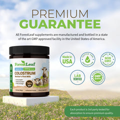 ForestLeaf Colostrum Powder poured into smoothie to boost routine vitality
