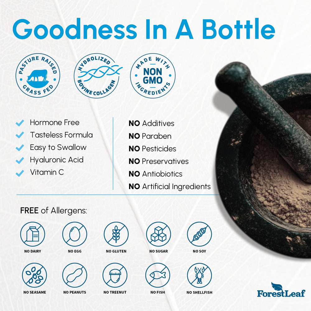 ForestLeaf multi-collagen pills hand-holding in daily routine.