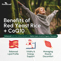 ForestLeaf Organic Flaxseed bottle showing natural fiber and omega-3 benefits.