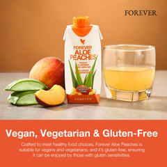 Icon indicating vegan and gluten-free in Forever Aloe Peaches packaging