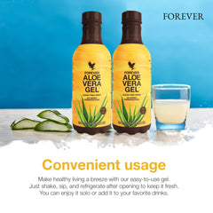 Forever Living Aloe Vera Gel easy daily usage for smoothies and beverages.