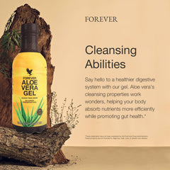 Forever Living Aloe Vera Gel glass pouring into a drink for easy consumption.