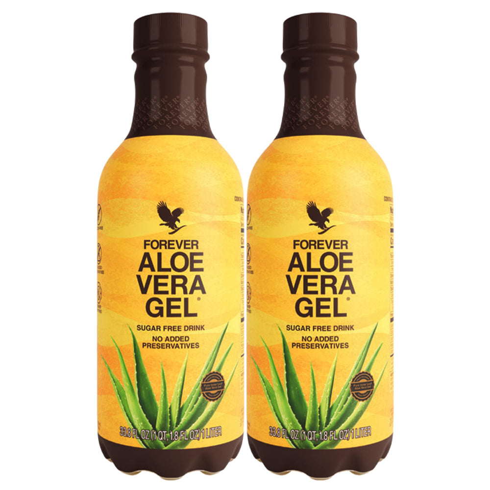 Forever Living Aloe Vera Gel inner leaf jar pour for daily hydration and digestion support.