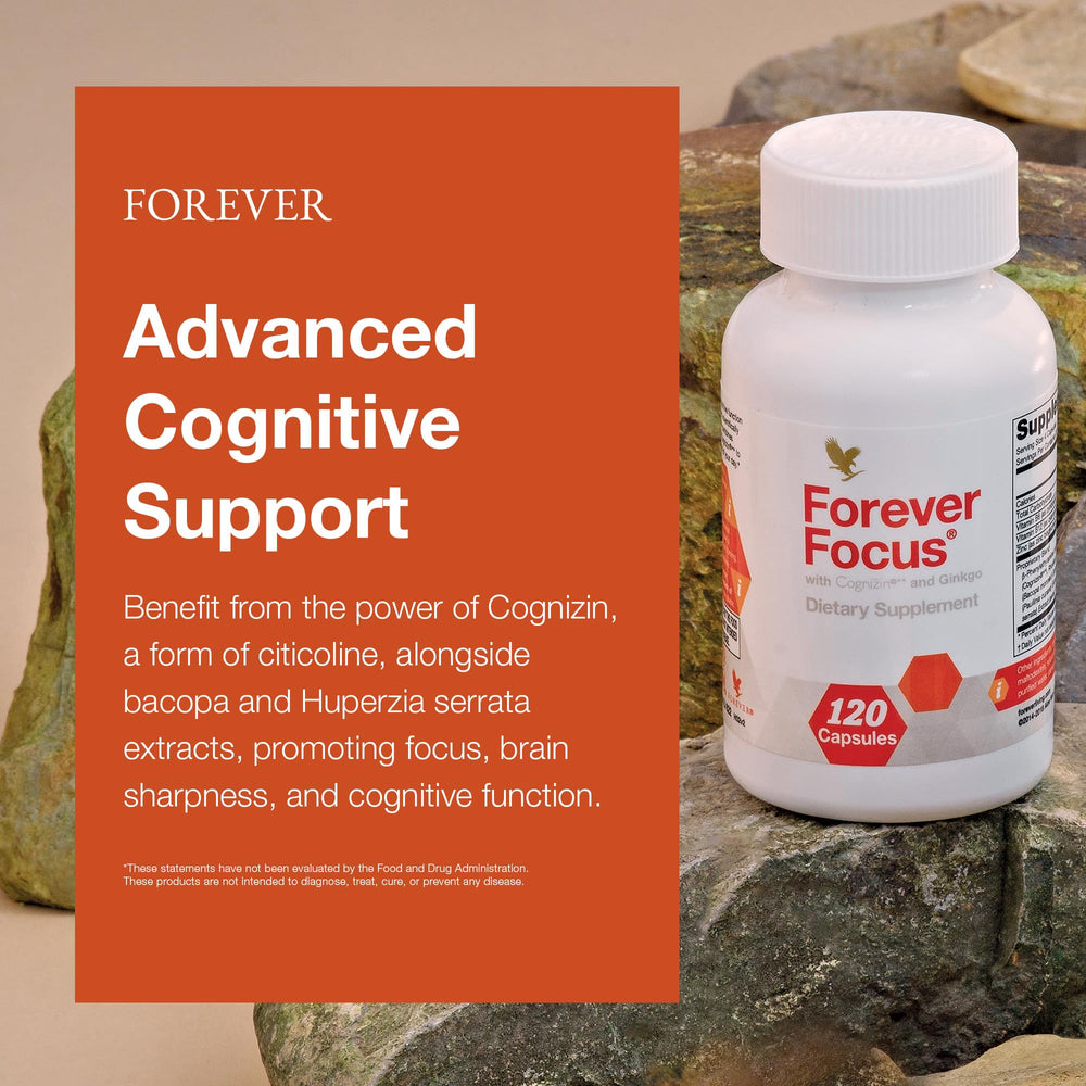 Forever Living Forever Focus bottle label shown for brand transparency.