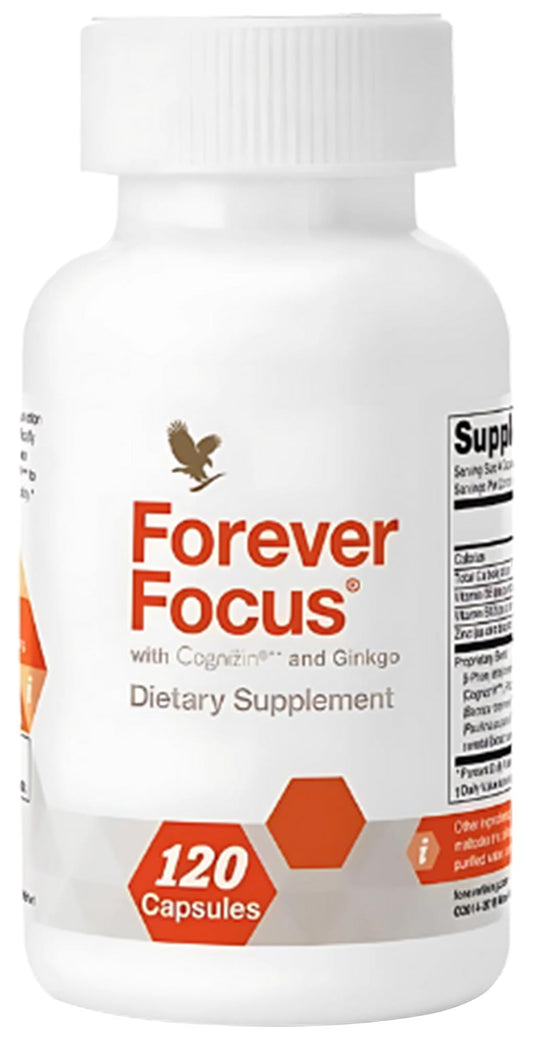 Forever Living Forever Focus capsules close-up for cognitive support.