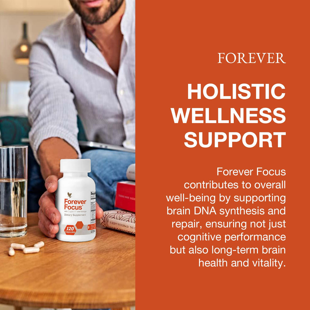 Forever Living Forever Focus packshot signaling convenient brain support.