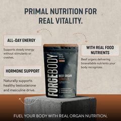 FORGEBODY beef heart image shows natural organ nutrients for holistic nourishment.