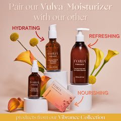 FORIA Everyday Vulva Moisturizer application on skin demonstrates external use.