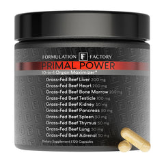 Formulation Factory beef liver capsules bottle front view highlighting nutrient-dense blend for daily vitality.