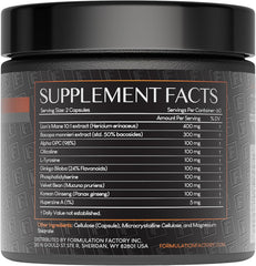 Formulation Factory BOSS Mode capsules shown for memory and concentration support