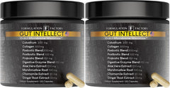 Formulation Factory Gut Intellect bottle with cap supports daily energy and gut balance.