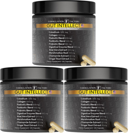 Formulation Factory Gut Intellect bottle front for daily gut wellness support
