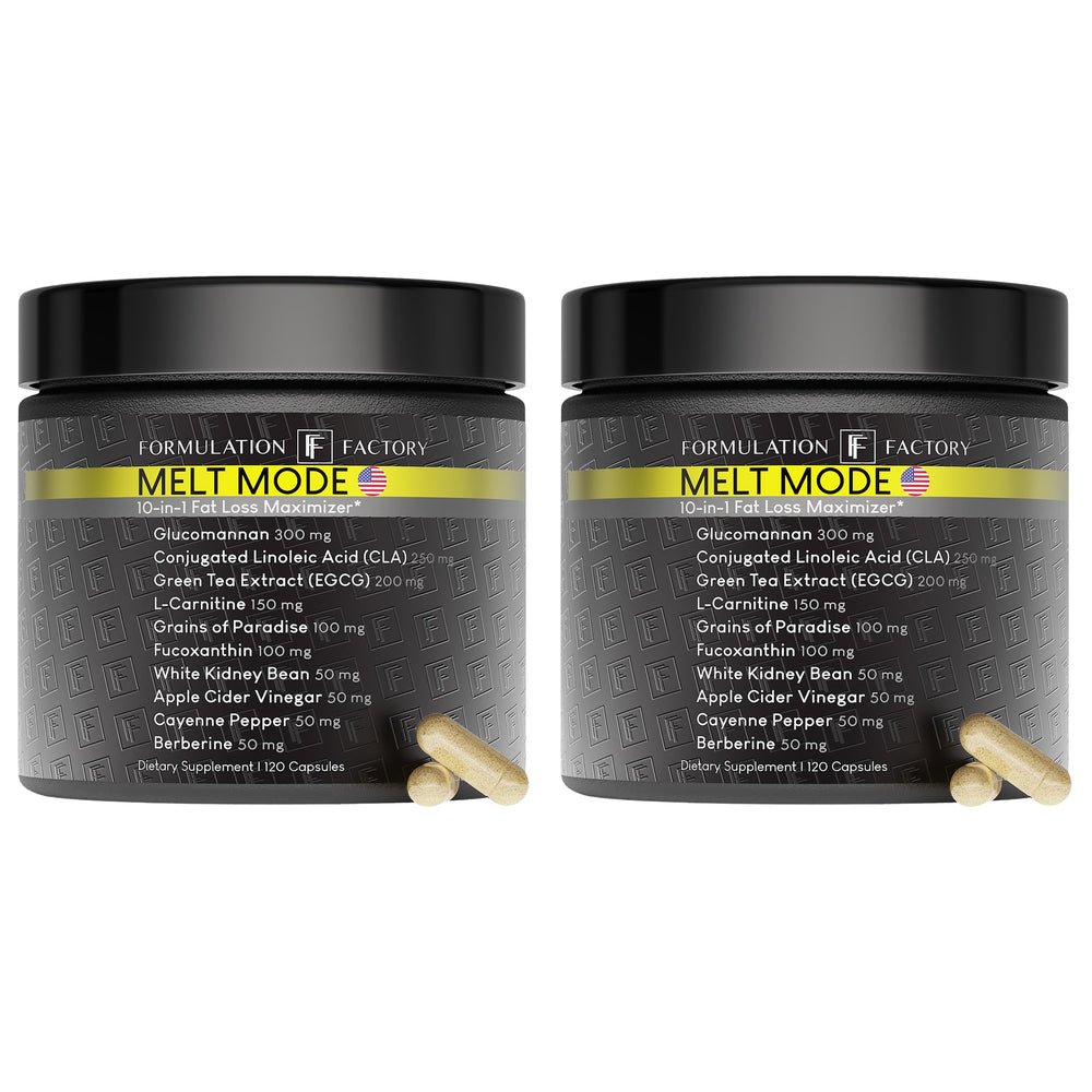 Formulation Factory Melt Mode bottle front, daily energy and support for busy days.