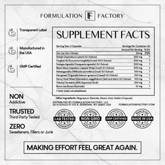 Formulation Factory Self Obsessed natural ingredients spotlight Shilajit, Ashwagandha, Tongkat Ali for wellness.