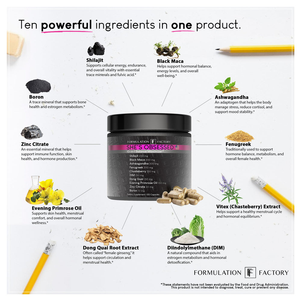 Label detail shows 10-in-1 formula for balance and vitality