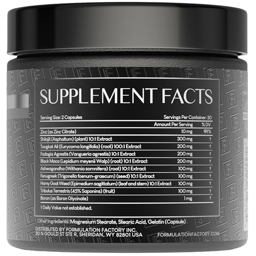 Formulation Factory Testosterone Starter capsules ready for daily vitality support