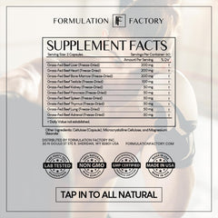 Family-owned Formulation Factory branding shown on product label and cap.