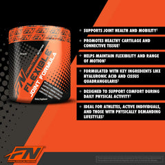 Formutech Flexible Joint Formula label close-up highlighting key ingredients.
