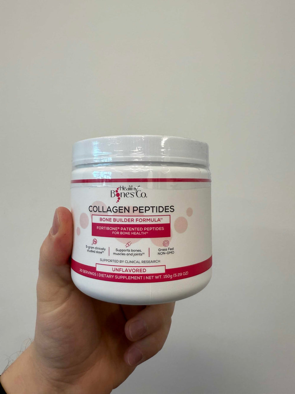 Fortibone packaging close-up emphasizes premium quality.