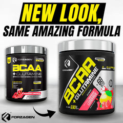 Forzagen BCAAs glutamine tub on shelf ready for workouts.