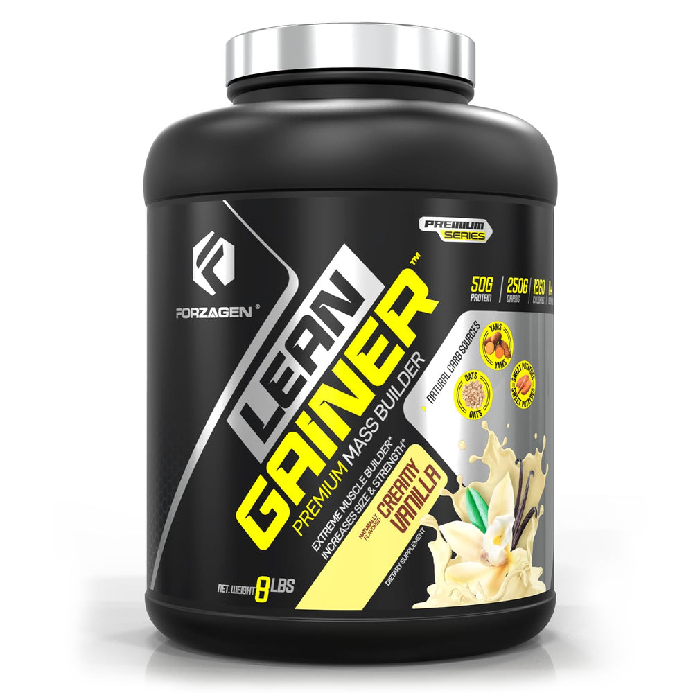 Forzagen Lean Gainer bottle view showing premium mass gainer packaging for athletes