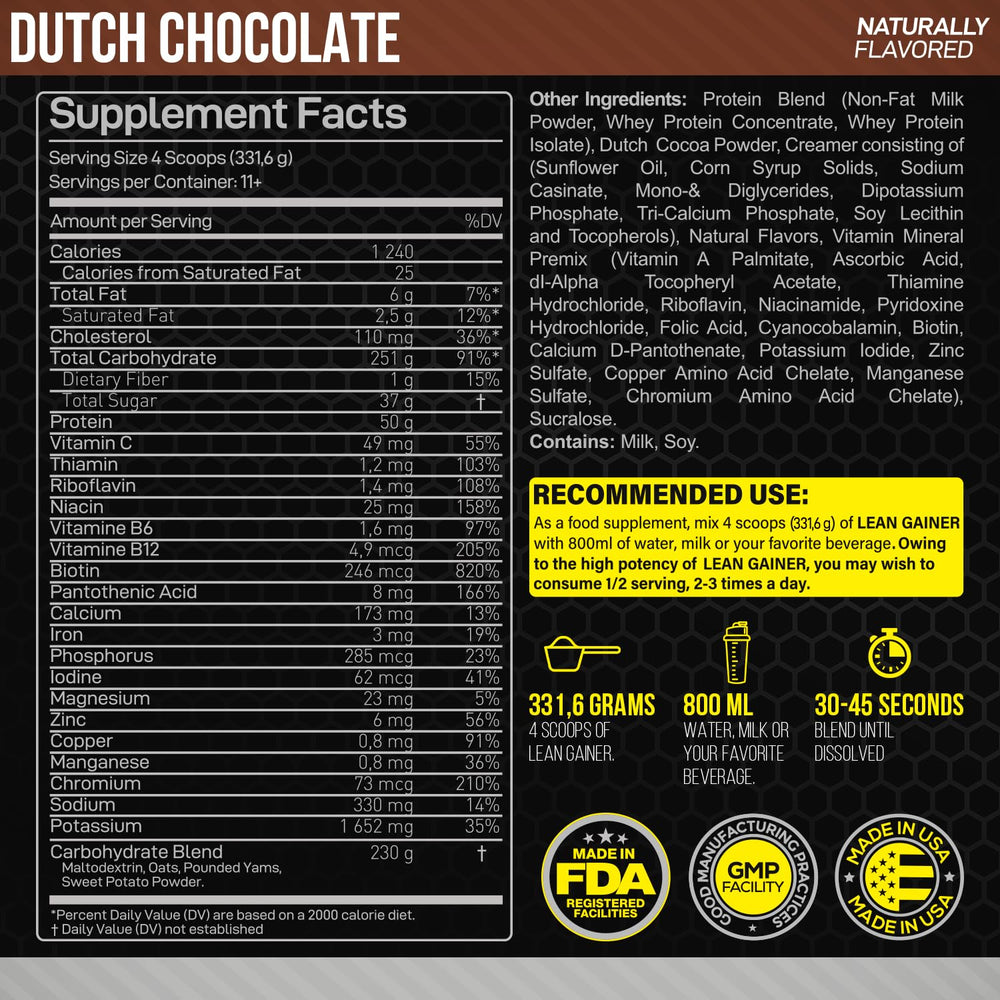Forzagen Lean Gainer Dutch Chocolate scoop ready for post-workout boost