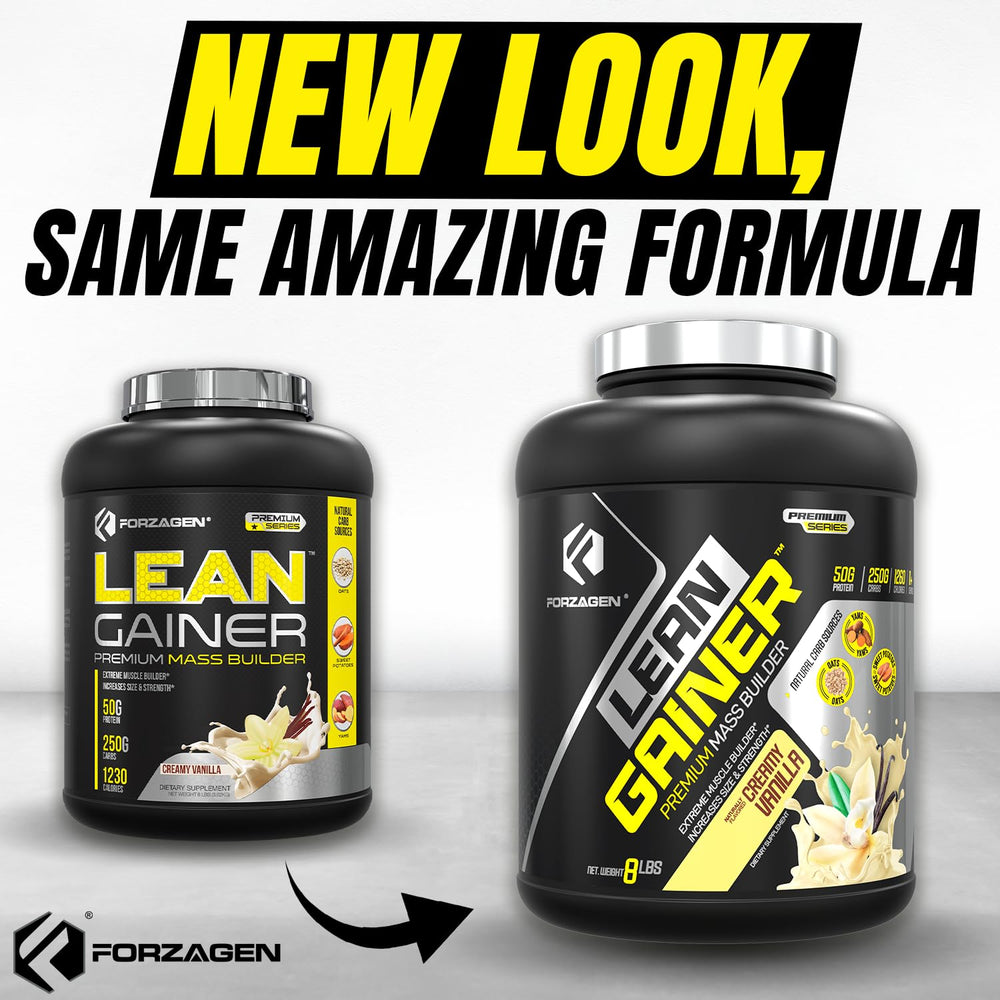 Forzagen Lean Gainer ingredients plate featuring oats and yams