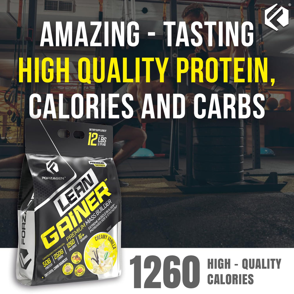 Forzagen Lean Gainer Premium label-back detailing nutrients and serving size