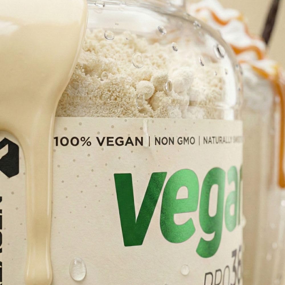 Forzagen Vegan Protein 360 nutrition facts panel highlight, gluten-free and non-GMO promise.