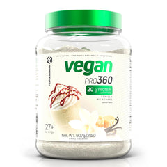 Forzagen Vegan Protein 360 tub front view, plant-based protein fueling active lifestyles.