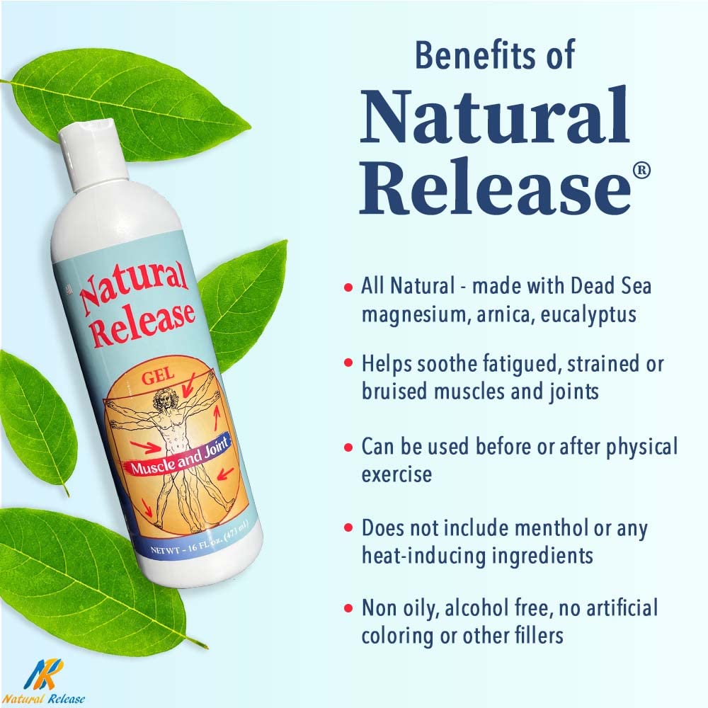 Hands massaging Natural Release Gel into the muscle for comfort