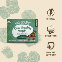 Four Sigmatic mushroom coffee pack 2 packaging display showcasing two blends.