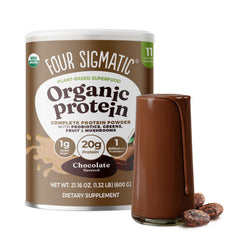 Four Sigmatic Organic Protein Bottle shows clean plant protein for daily energy
