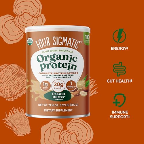 Four Sigmatic protein powder scoop ready for a quick plant-based protein boost.